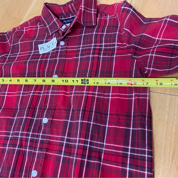 Children’s Place Youth Boys Size 14 Red Collared Button Up Shirt - Picture 5 of 6
